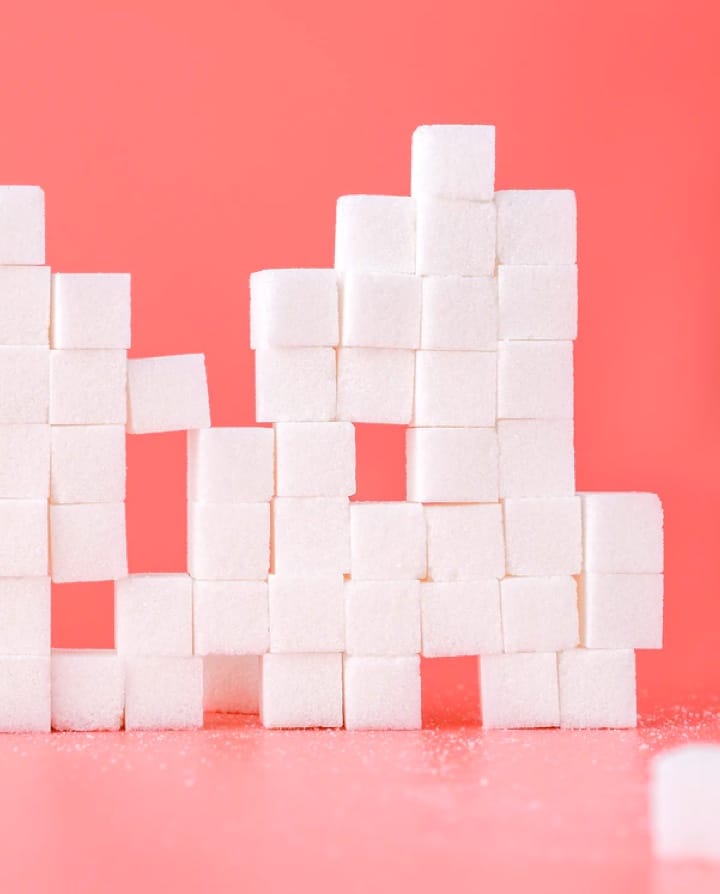 sugar cubes stacked